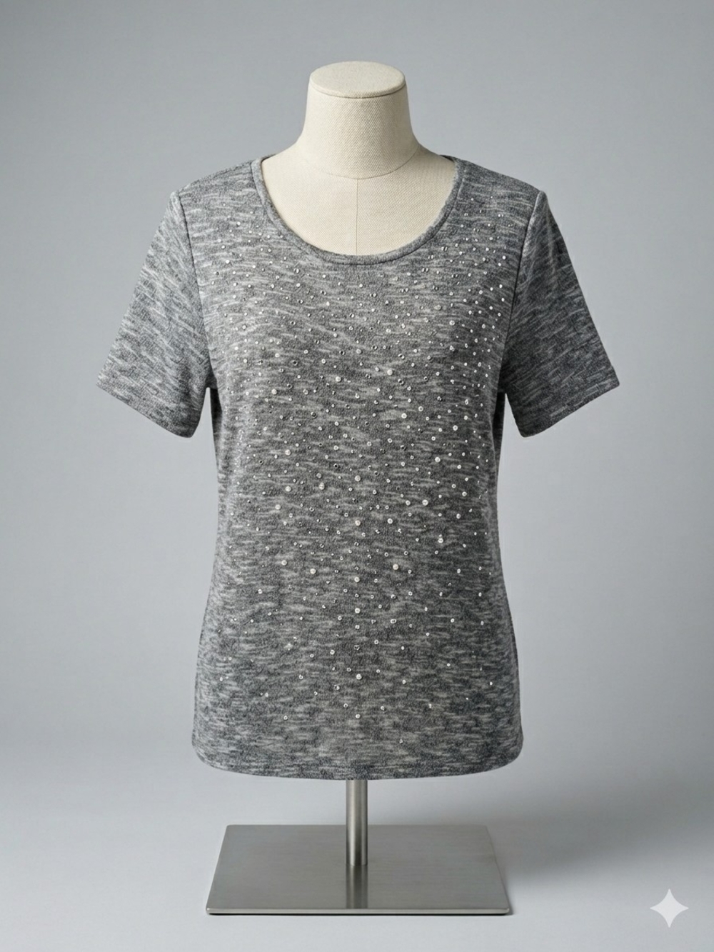 Juicy Couture Short-Sleeve Embellished Knit Top Woman's Size M